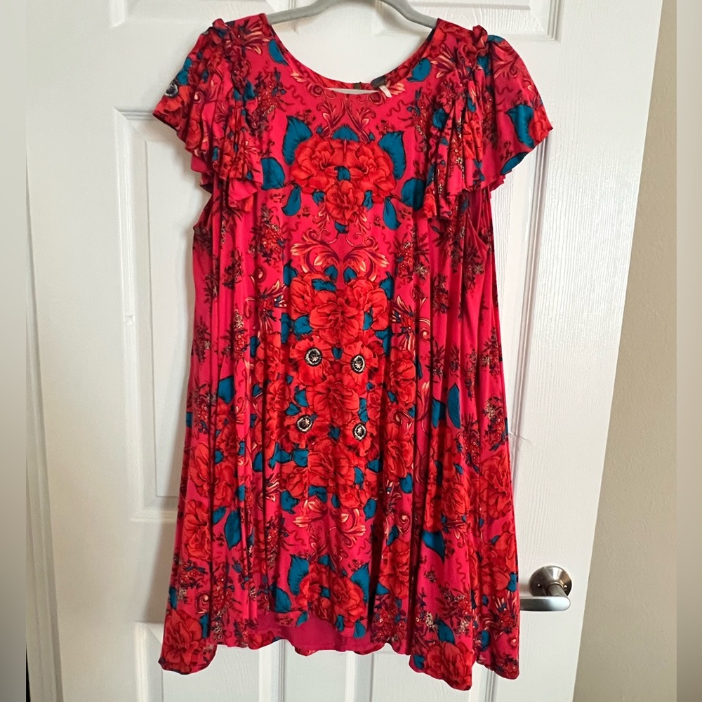 Free People Yara pattered dress - Medium - bright pink floral